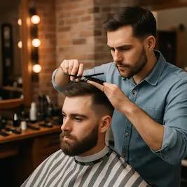 Barbero cubano ofreciendo servicios de corte de cabello en USA