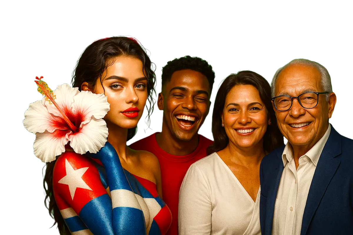 Cubanos en USA de distintas generaciones mostrando orgullo cultural y unidad comunitaria.