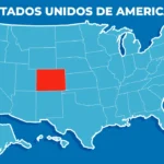 Mapa de Estados Unidos con Colorado resaltado como el estado 38