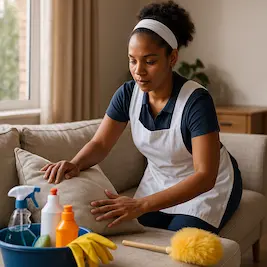 Trabajadora doméstica cubana ofreciendo limpieza del hogar en USA